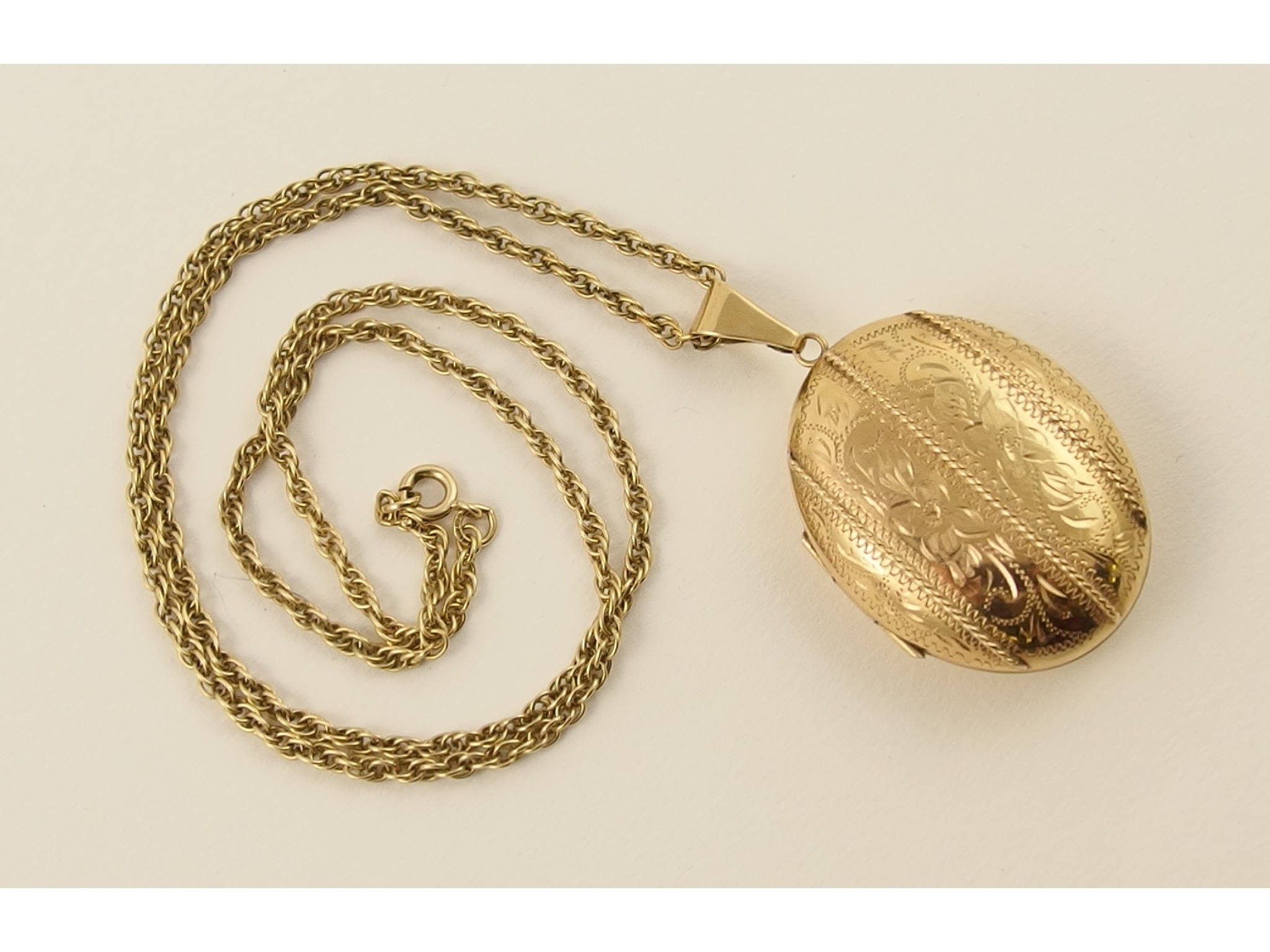 Appraisal: A ct locket and chain approx gms