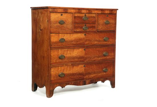 Appraisal: HEPPLEWHITE ''BONNET'' CHEST OF DRAWERS Possibly western Pennsylvania early th