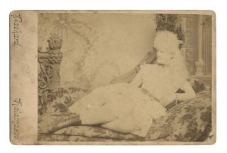 Appraisal: Albino Lady Cabinet Card Kalamazoo C C Packard ca Sepia-toned