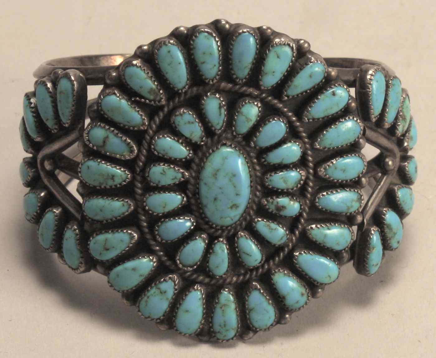 Appraisal: NAVAJO SILVER AND TURQUOISE CUFF BRACELETBy J M Begay In