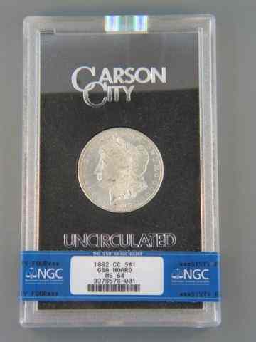 Appraisal: Carson City Morgan Silver Dollar gem uncirculated MS- certified graded