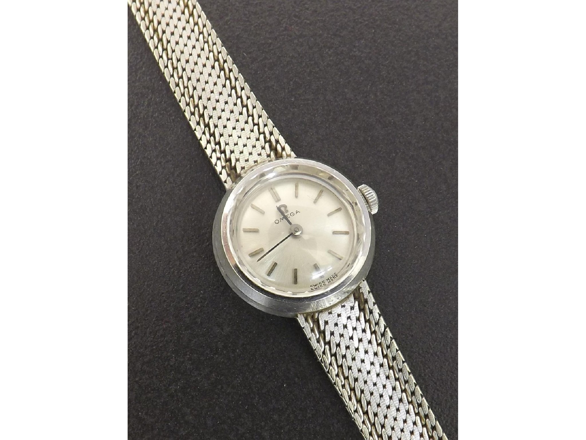 Appraisal: Omega ct white gold lady's bracelet watch circa cal jewel