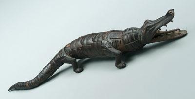 Appraisal: Articulated wooden alligator flexible jointed segments well-carved feet and teeth