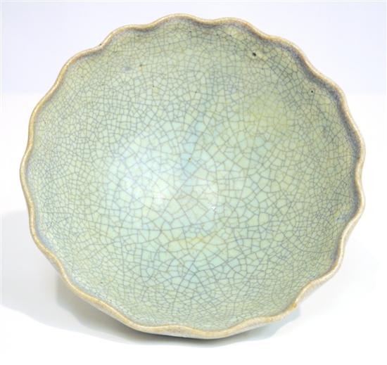 Appraisal: Chinese celadon glazed bowl Song dynasty - the heavily potted