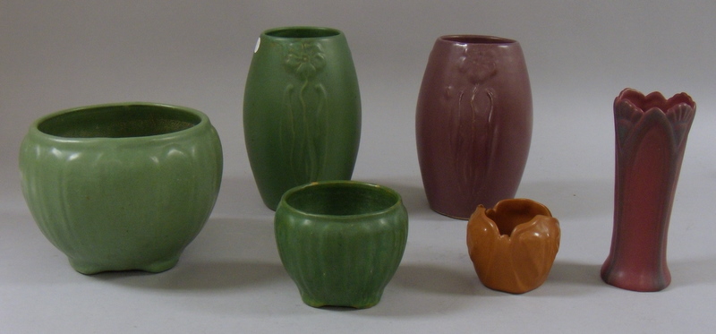 Appraisal: Seven Pieces of Art Pottery including two Van Briggle vases