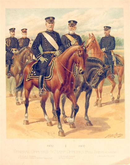 Appraisal: pieces Chromolithographs United States Military Uniforms x inches x mm