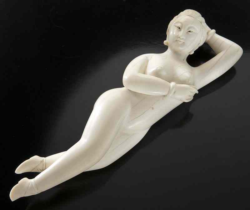 Appraisal: Carved ivory doctor's lady International shipping IS NOT available on