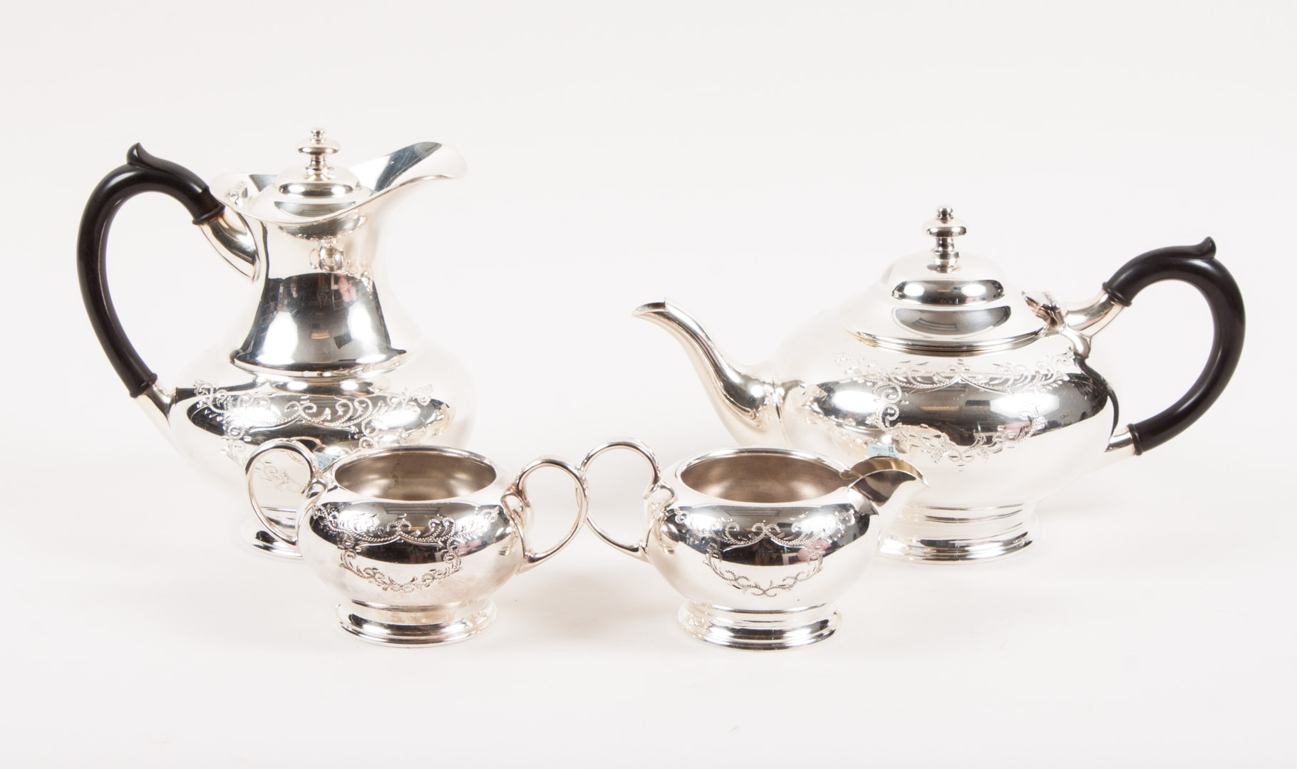 Appraisal: Sheffield silver-plated -piece coffee tea set James Dixon Sons including