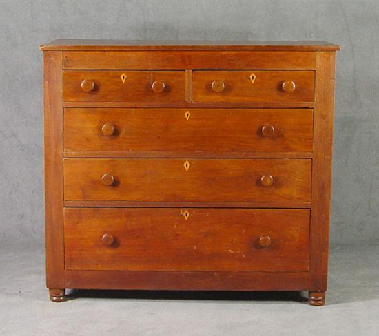 Appraisal: Country Walnut Chest of Drawers Late th Century Two over