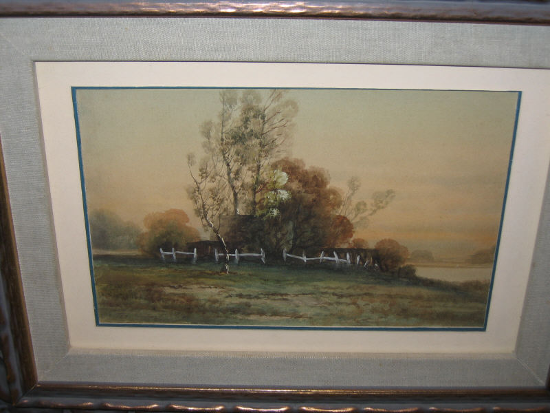 Appraisal: GEORGE LINTON HERDLE AMERICAN - House in a landscape watercolor