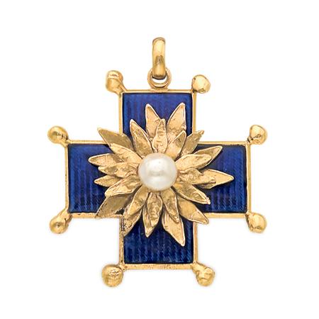 Appraisal: Yves Saint Laurent Cross Pin Pendant Estimate -