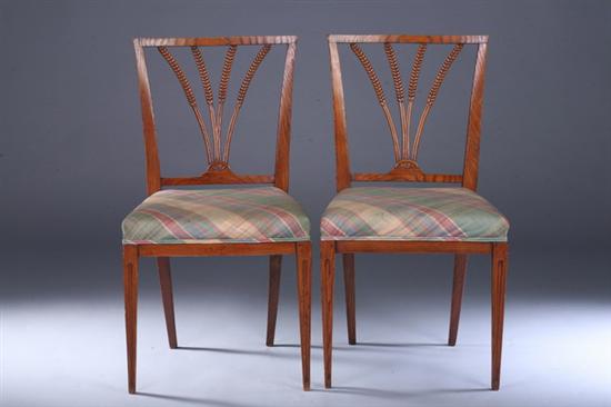 Appraisal: SET FOUR NEOCLASSICAL STYLE OAK SIDE CHAIRS early th century