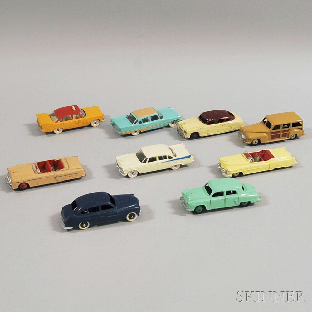 Appraisal: Nine Meccano Dinky Toys Die-cast Metal Automobiles England and France