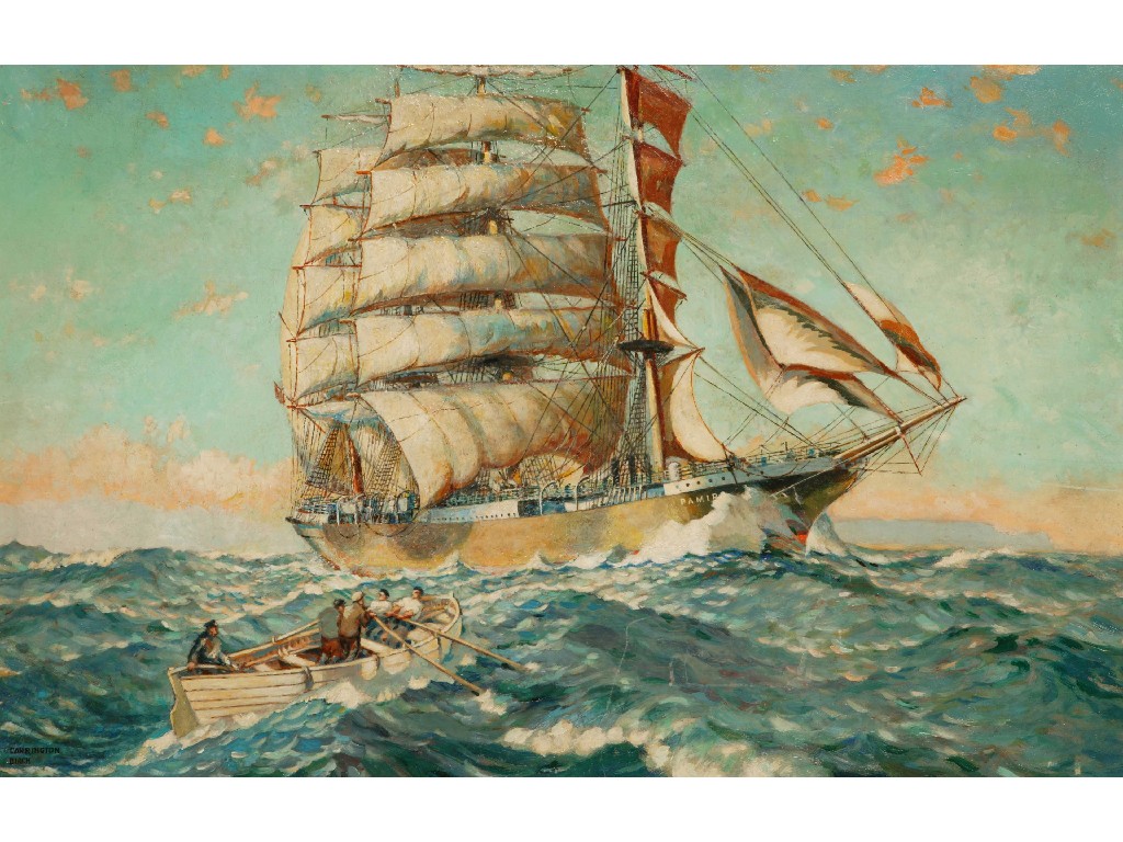 Appraisal: Carrington Birch The Pamir a three masted training vessel oil