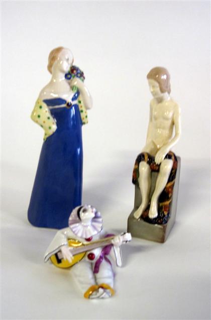 Appraisal: Group of three German porcelain figuresvarious makers early th century