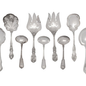 Appraisal: A Group of American and English Silver and Silver-Plate Serving