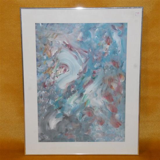 Appraisal: CONTEMPORARY SCHOOL Gouache on paper Untitled adbstaction Illegibly signed and