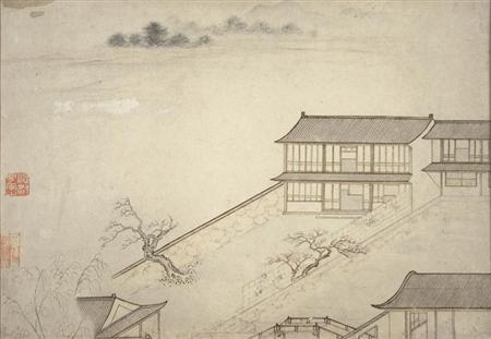 Appraisal: Attributed to Bian Wen Yu th Century Walled compound with