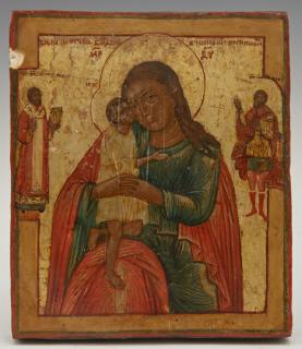 Appraisal: Russian Icon of the Virgin and Child th c fla