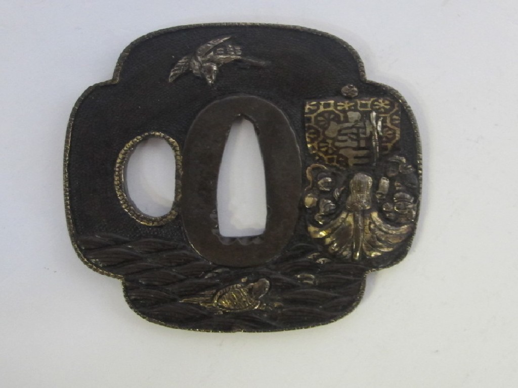 Appraisal: Bronze and gilt metal Japanese Tsuba