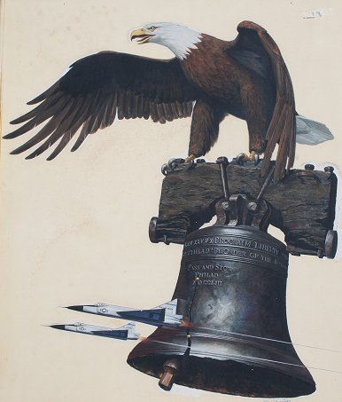 Appraisal: WICKS Ren American - Illustration depicting the American Bald Eagle