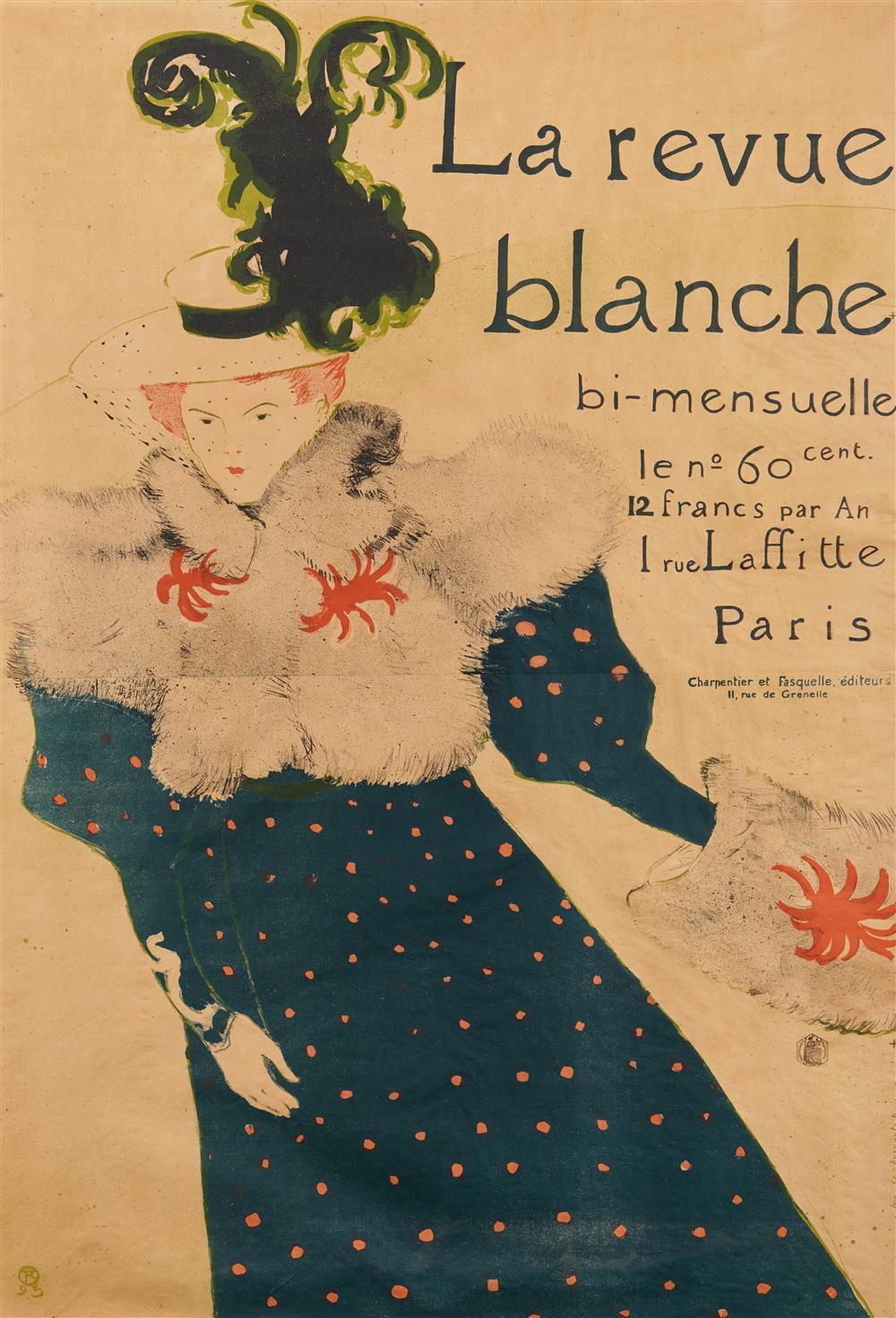 Appraisal: HENRI de TOULOUSE-LAUTREC French - La Revue Blanche lithograph in