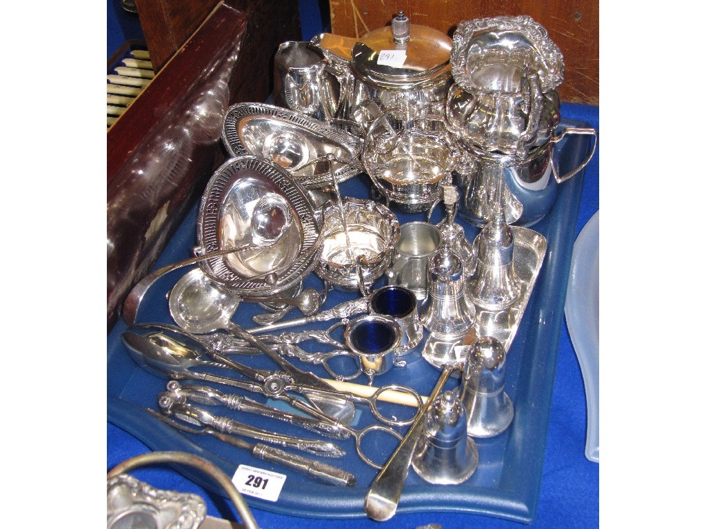 Appraisal: Tray lot of EP - hotelware condiments dishes and loose