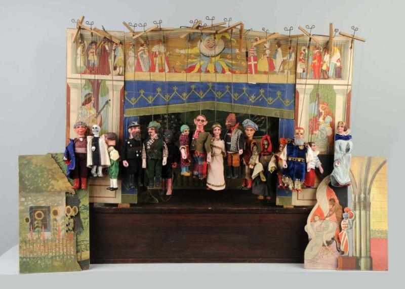 Appraisal: Shakespearean Puppet Theater Description Circa With characters with composition faces