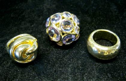 Appraisal: Group of karat yellow gold rings IppolitaThree rings total one