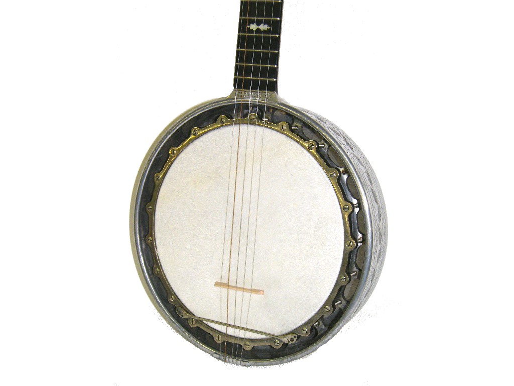 Appraisal: Rare zither banjo by and inscribed 'The Riley-Baker perfected patent'