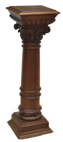 Appraisal: Carved pedestal stand th c having square top over Corinthian