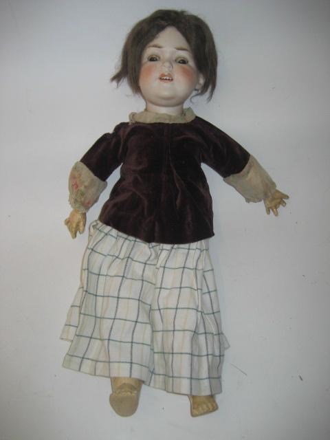 Appraisal: A Limbach bisque head girl doll with brown glass sleeping