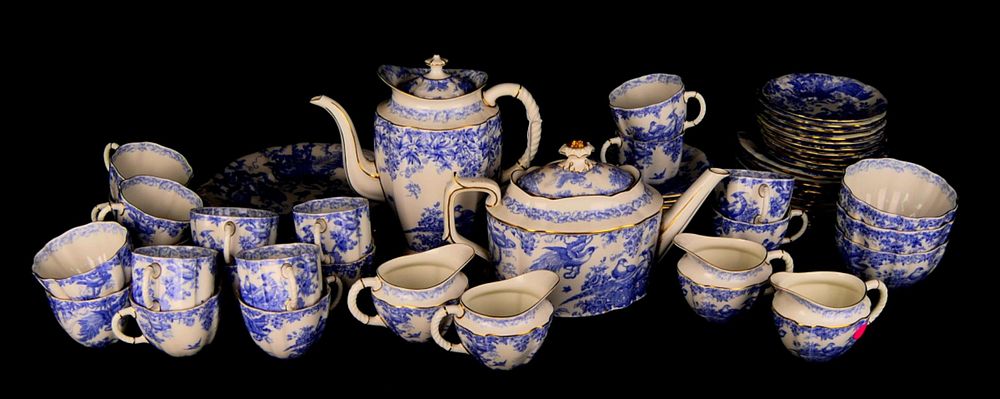 Appraisal: ROYAL CROWN DERBY BLUE AVES LUNCHEON TEA SET Pieces to