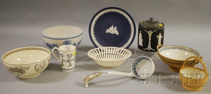 Appraisal: Nine Pieces of Assorted Wedgwood Ceramics including cane jasper Queen's