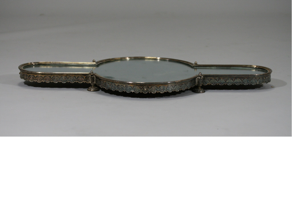 Appraisal: Elkington Silver Plate Mirrored Plateau th c silver plate frame