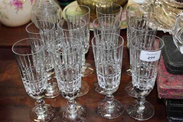 Appraisal: A SET OF TWELVE BRIERLEY CRYSTAL CHAMPAGNE FLUTES