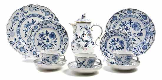 Appraisal: An Extensive Assembled Meissen Porcelain Dinnerware Service in the Blue