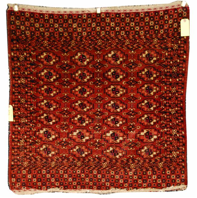 Appraisal: TEKKE RUG Turkestan circa with silk highlights feet x feet