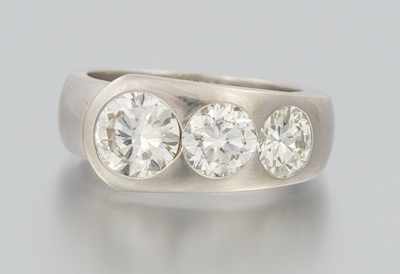 Appraisal: An Elegant Diamond Pinky Ring k white gold pinky ring