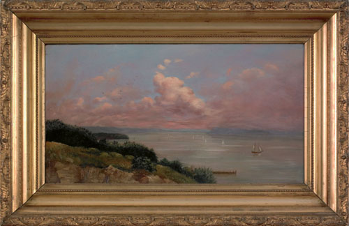 Appraisal: Hudson River School ca oil on canvas landscape x According