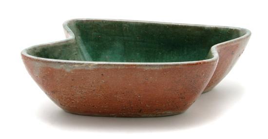 Appraisal: Ceramic Bowl Eugene Deutch of amorphic form having green glaze