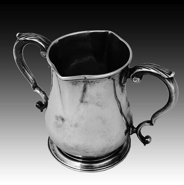 Appraisal: A GEORGE II SILVER TWO HANDLED BALUSTER SHAPED LOVING CUP