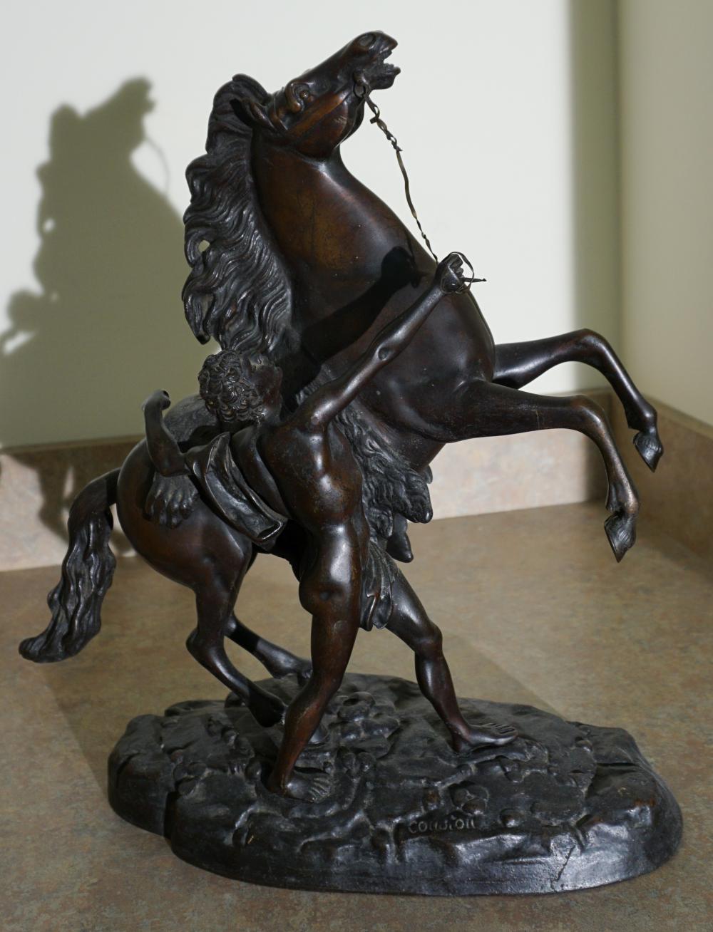 Appraisal: AFTER GUILLAME COUSTOU BRONZE FIGURE OF A 'MARLY HORSE' H