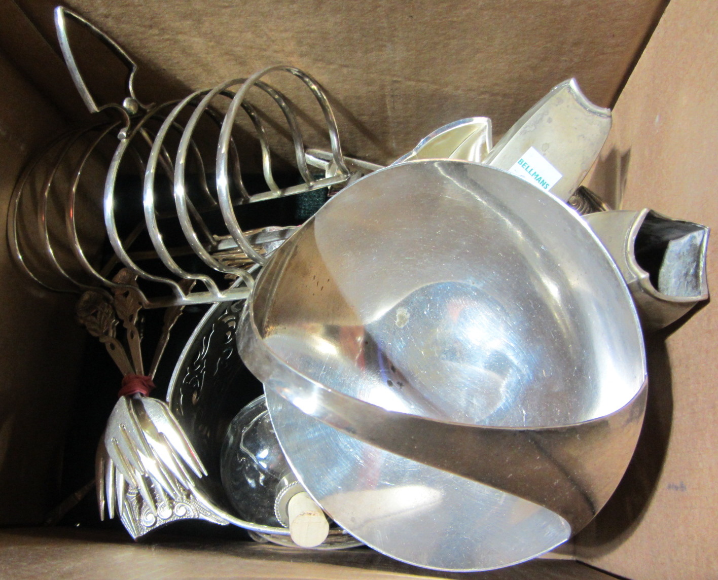 Appraisal: A quantity of silver plated items including vases toastracks and