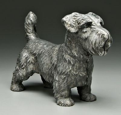 Appraisal: Cast iron Sealyham Terrier probably nickel plated unmarked mellow old