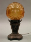 Appraisal: Signed Art Deco Lamp ca early th century The molded