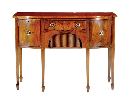 Appraisal: Georgian style mahogany sideboard late th century shaped top on