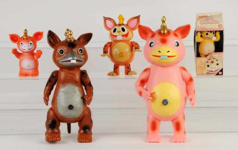 Appraisal: Lot of Booska Soft Vinyl Figures Description Includes Giant M