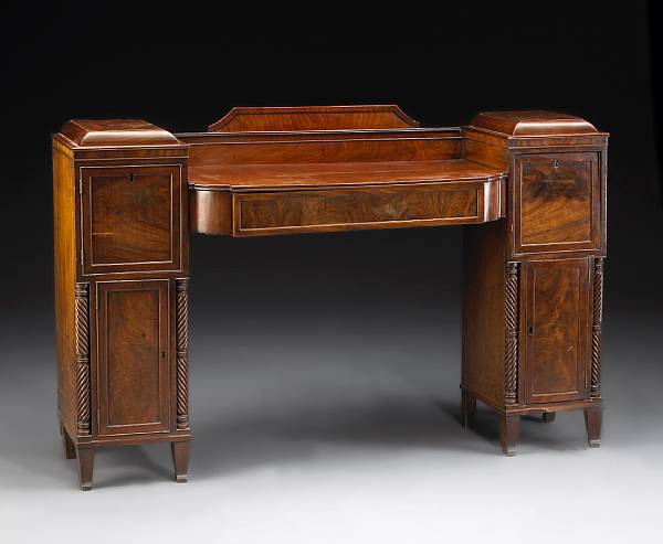 Appraisal: A Regency mahogany sideboard early th century The rectangular top