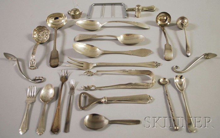 Appraisal: Approximately Twenty Sterling Silver Plated and Other Metal Flatware and